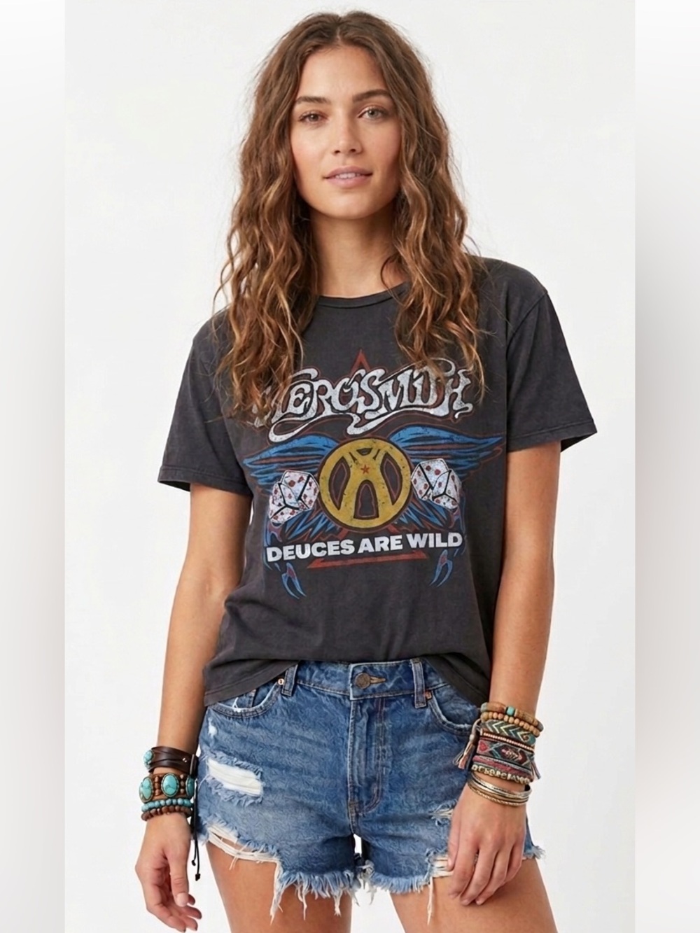 Aerosmith graphic Black 'Deuces Are Wild' Graphic Tee